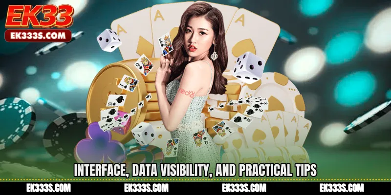 Interface, Data Visibility and Practical Tips